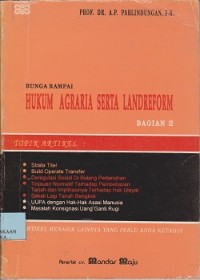 Bunga rampai hukum agraria serta landreform