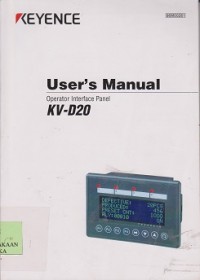 User's manual : operator interface panel KV-D20