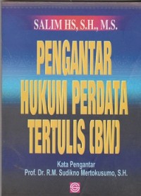 Pengantar hukum perdata tertulis (BW)