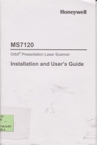 Installation and user's guide : presentation laser scanner MS7120
